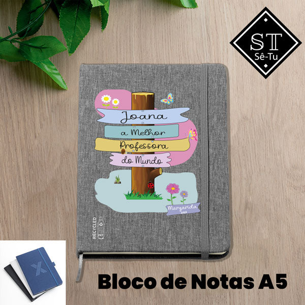Bloc de notas con el mejor banner para profesores