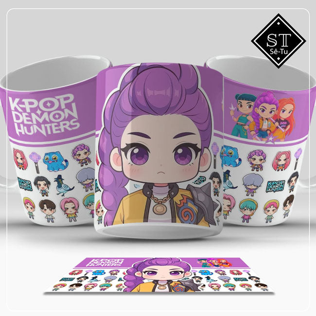 Caneca K-Pop Demon Hunters Lilás