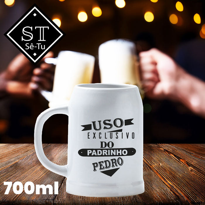 Caneca de Cerveja Uso Exclusivo Nome