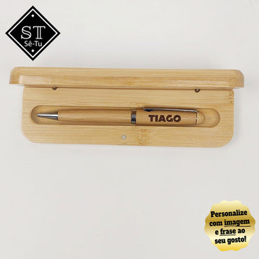 Caneta com caixa Madeira Obrigada por Tudo Vizinha