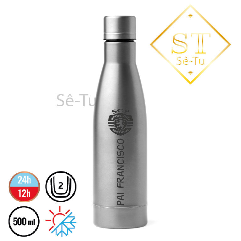 Botella térmica deportiva con nombre del padre