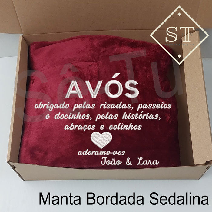 Manta Avós Obrigado pelas Risadas, Docinhos, Histórias....