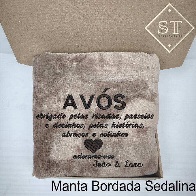 Manta Avós Obrigado pelas Risadas, Docinhos, Histórias....