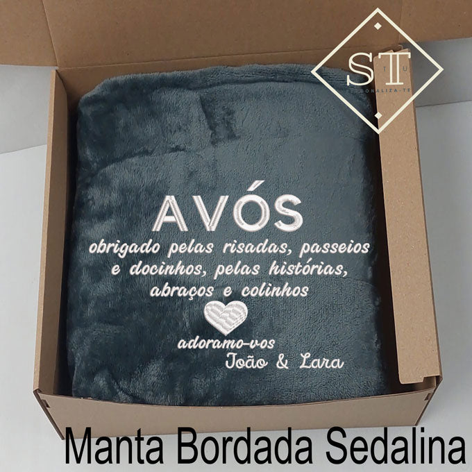 Manta Avós Obrigado pelas Risadas, Docinhos, Histórias....