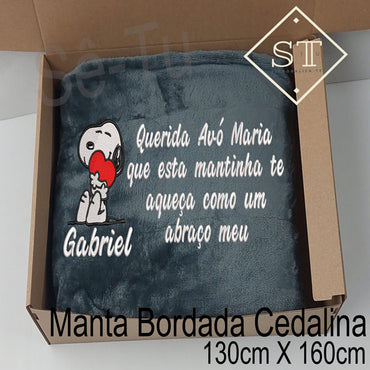 Manta Snoopy Abraço Meu Avó
