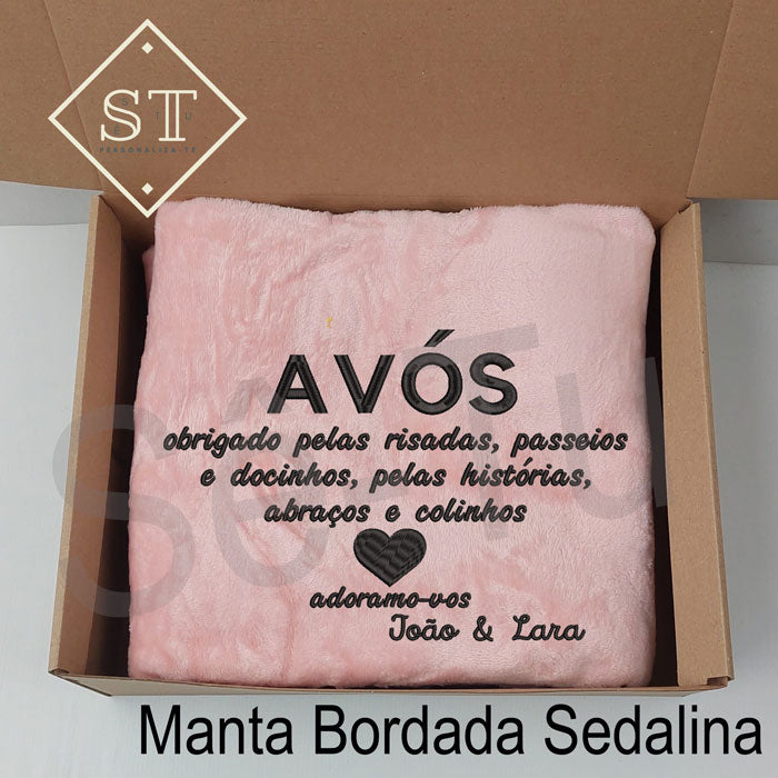 Manta Avós Obrigado pelas Risadas, Docinhos, Histórias....