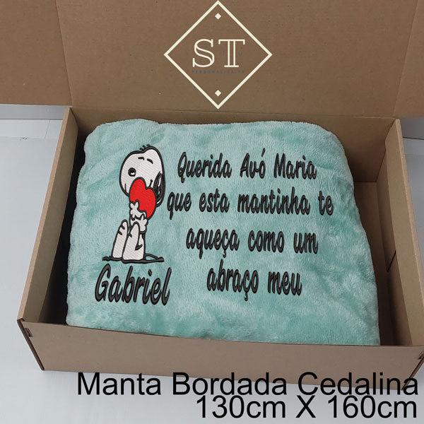 Manta Snoopy Abraço Meu Avó