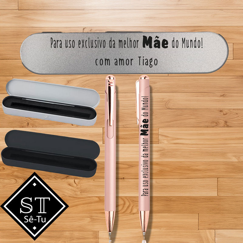 Conjunto Caneta com caixa Uso Exclusivo Melhor Mãe