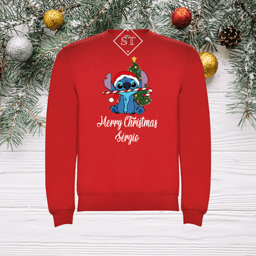 Sudadera navideña de Stitch 3 - Papá Noel
