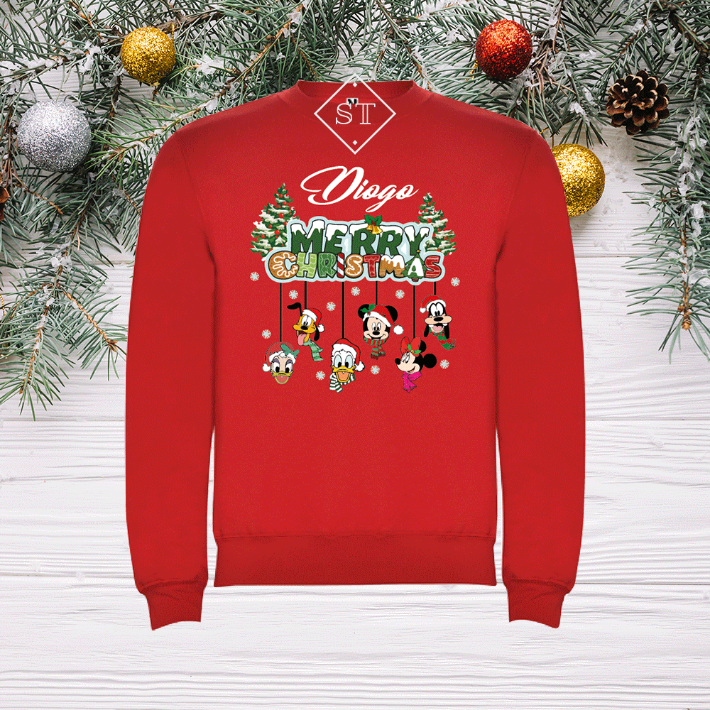 Sweatshirt Mickey Pendurado Natal - Mamã