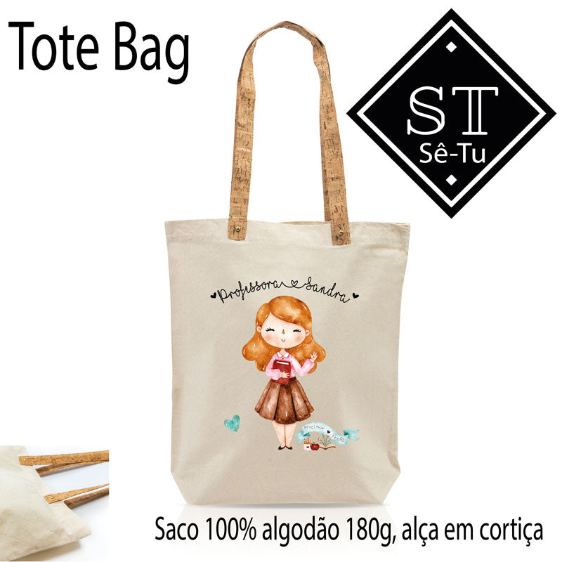 Tote Bag Alças de Cortiça Professora 2 - Sê-Tu