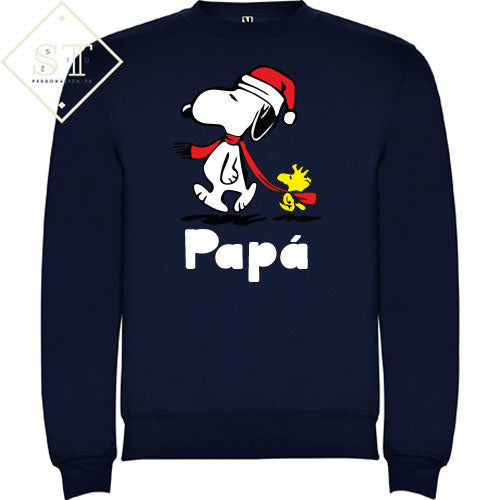 Sudadera navideña de Snoopy - Papá Noel