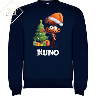 Sudadera navideña de ansiedad de adentro hacia afuera