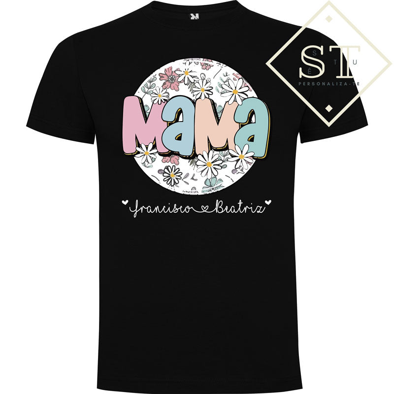 Camiseta Mamá Flores con nombres