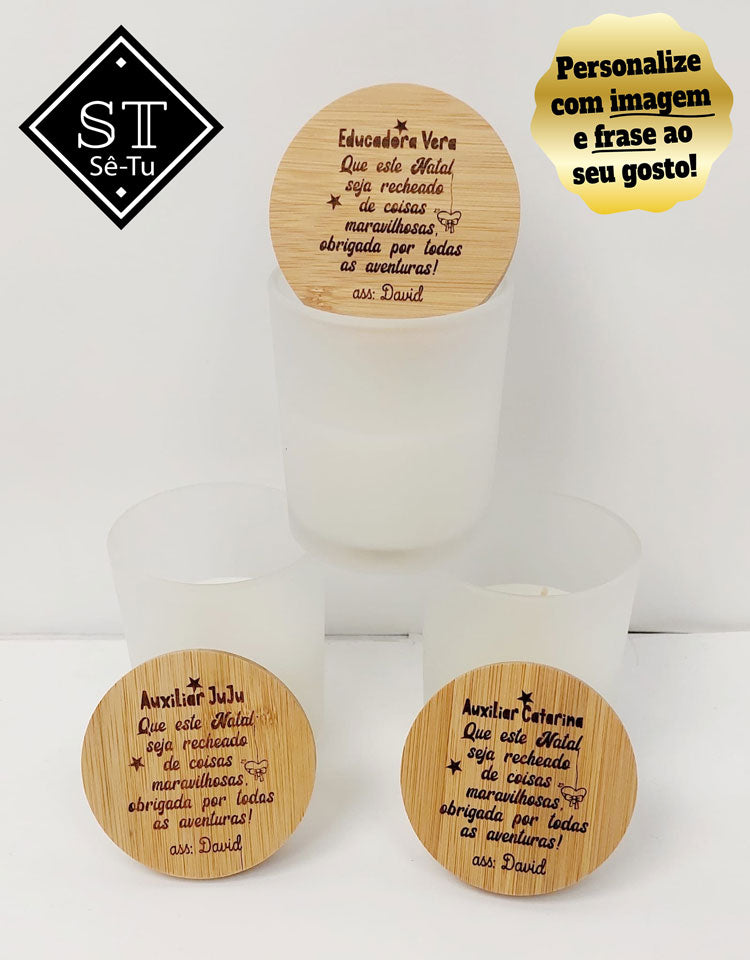 Vela Perfumada de baunilha Natal Recheado com Nomes