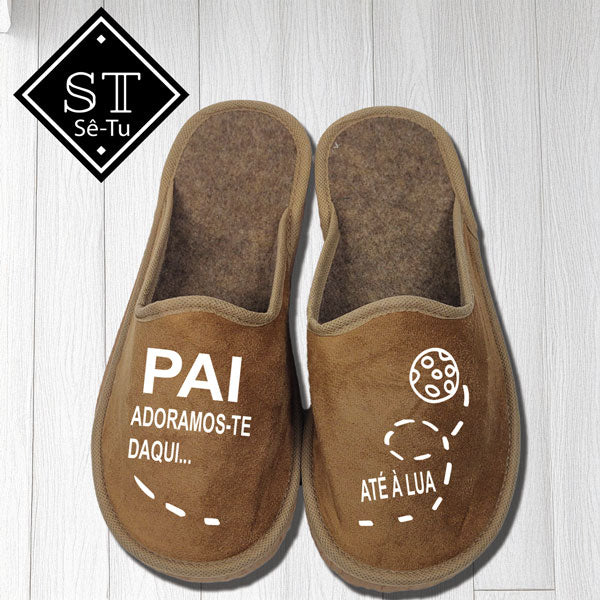 Pantuflas Papá Te amamos de aquí a la luna