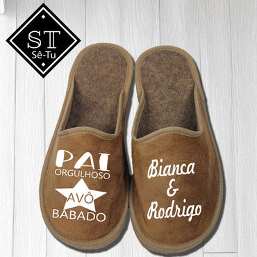 Pantuflas de papá orgulloso y abuelo cariñoso