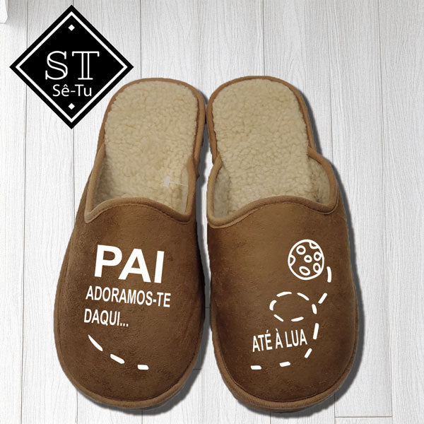 Pantuflas Papá Te amamos de aquí a la luna