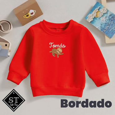 Sloth Embroidered Sweatshirt with Name