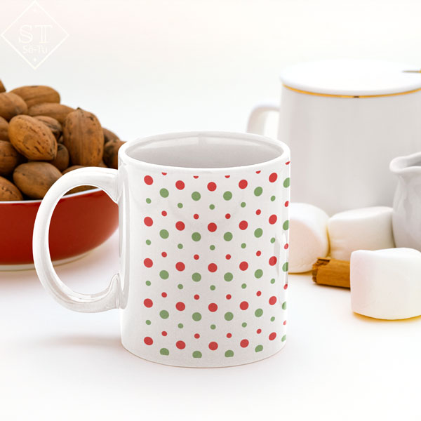 Caneca Bolas de Natal (Personaliza com Nome)