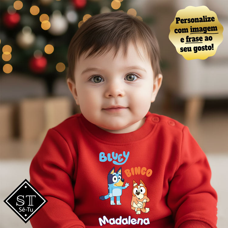 Camisola bebé Bluey E Bingo (Nome)