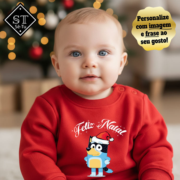 Camisola bebé Bluey Feliz Natal 1