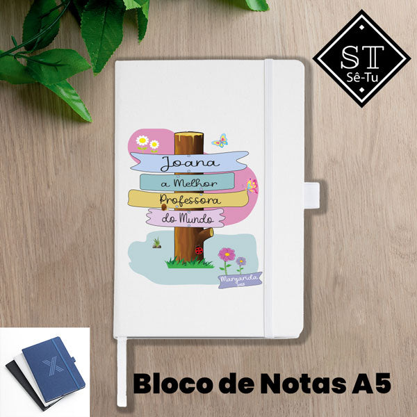 Bloc de notas con el mejor banner para profesores