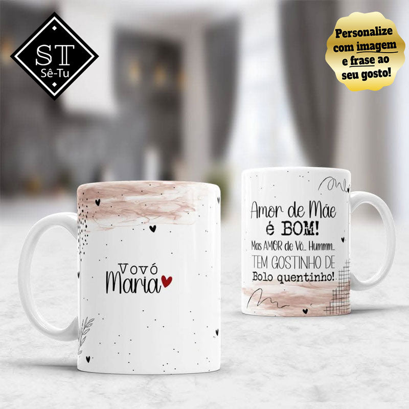 Caneca Amor de Vovó tem sabor a Bolinho