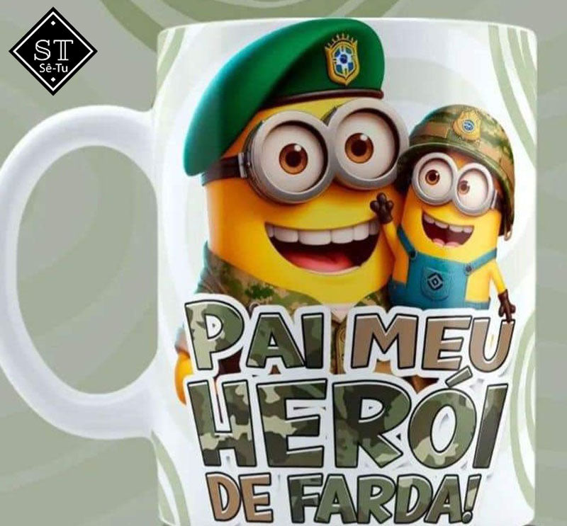Caneca Pai Meu Herói de farda
