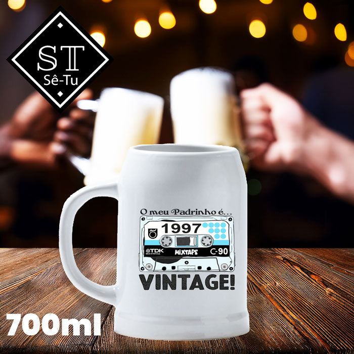 Caneca de Cerveja Padrinho Vintage