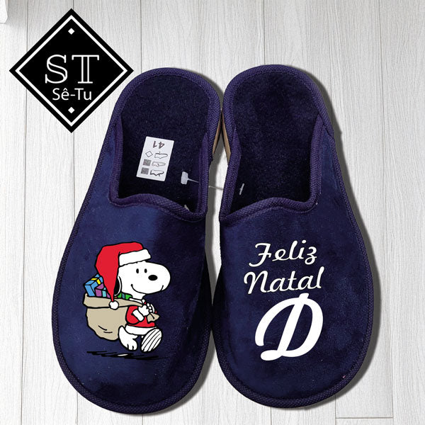 Chinelos Feliz Natal Snoopy Inicial