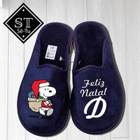 Chinelos Feliz Natal Snoopy Inicial