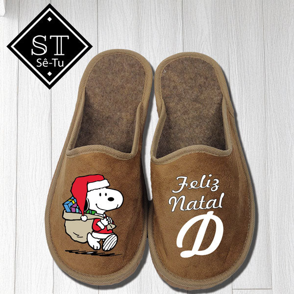 Chinelos Feliz Natal Snoopy Inicial
