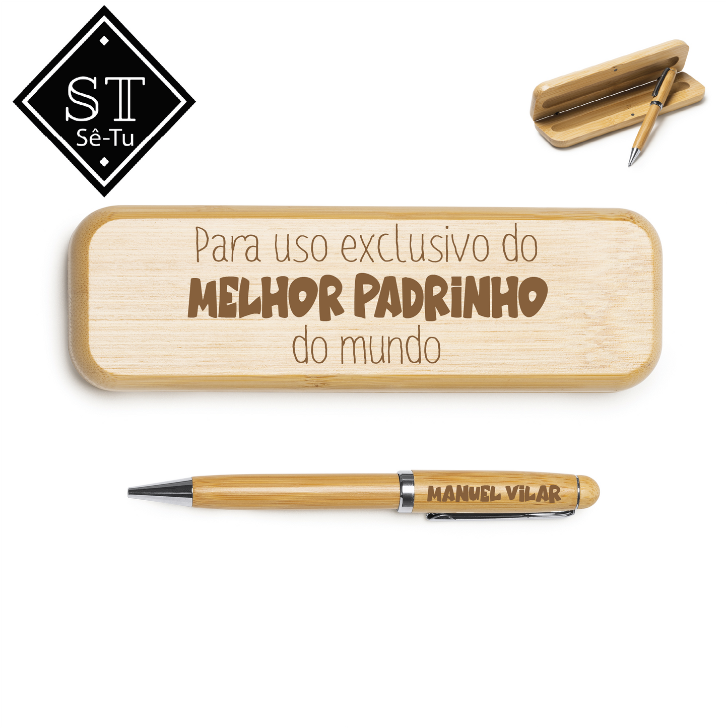 Caneta Rotativa com Estojo Padrinho