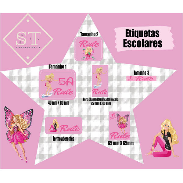 Etiquetas Personalizadas Barbie