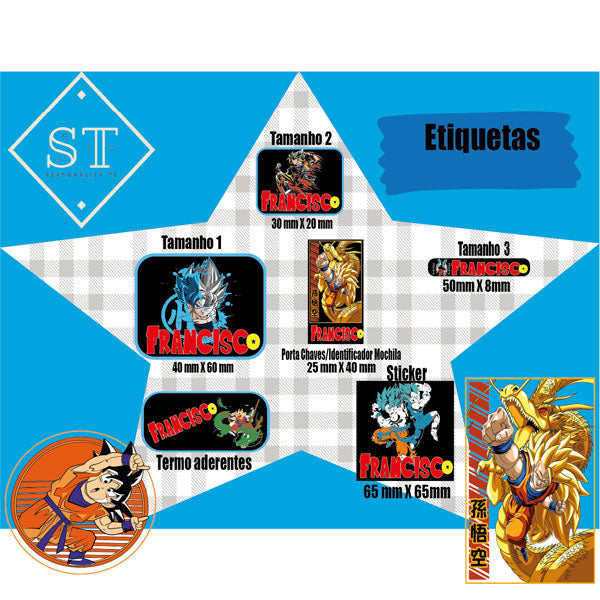 Etiquetas Dragon Ball GK