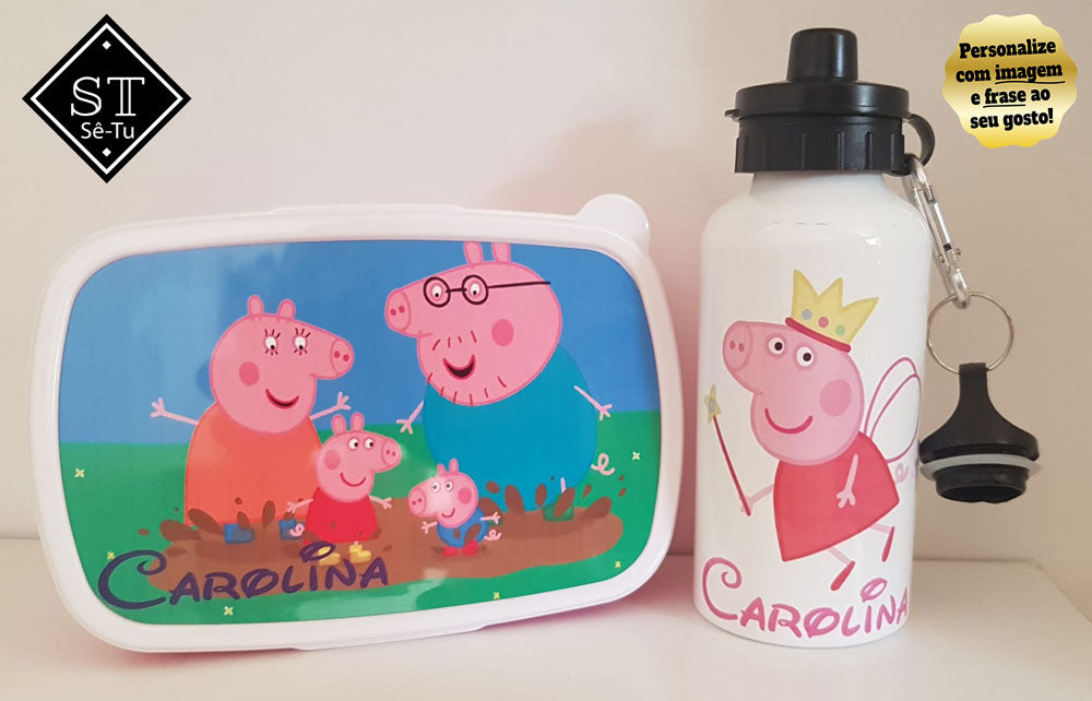 Fiambreira + Garrafa Porquinha Peppa