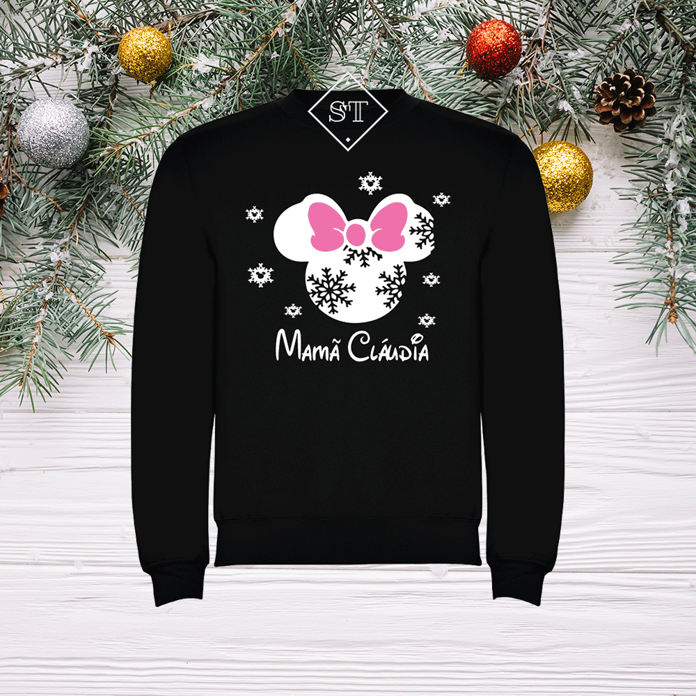 Sweatshirt Mickey Flocos Natal - Papá