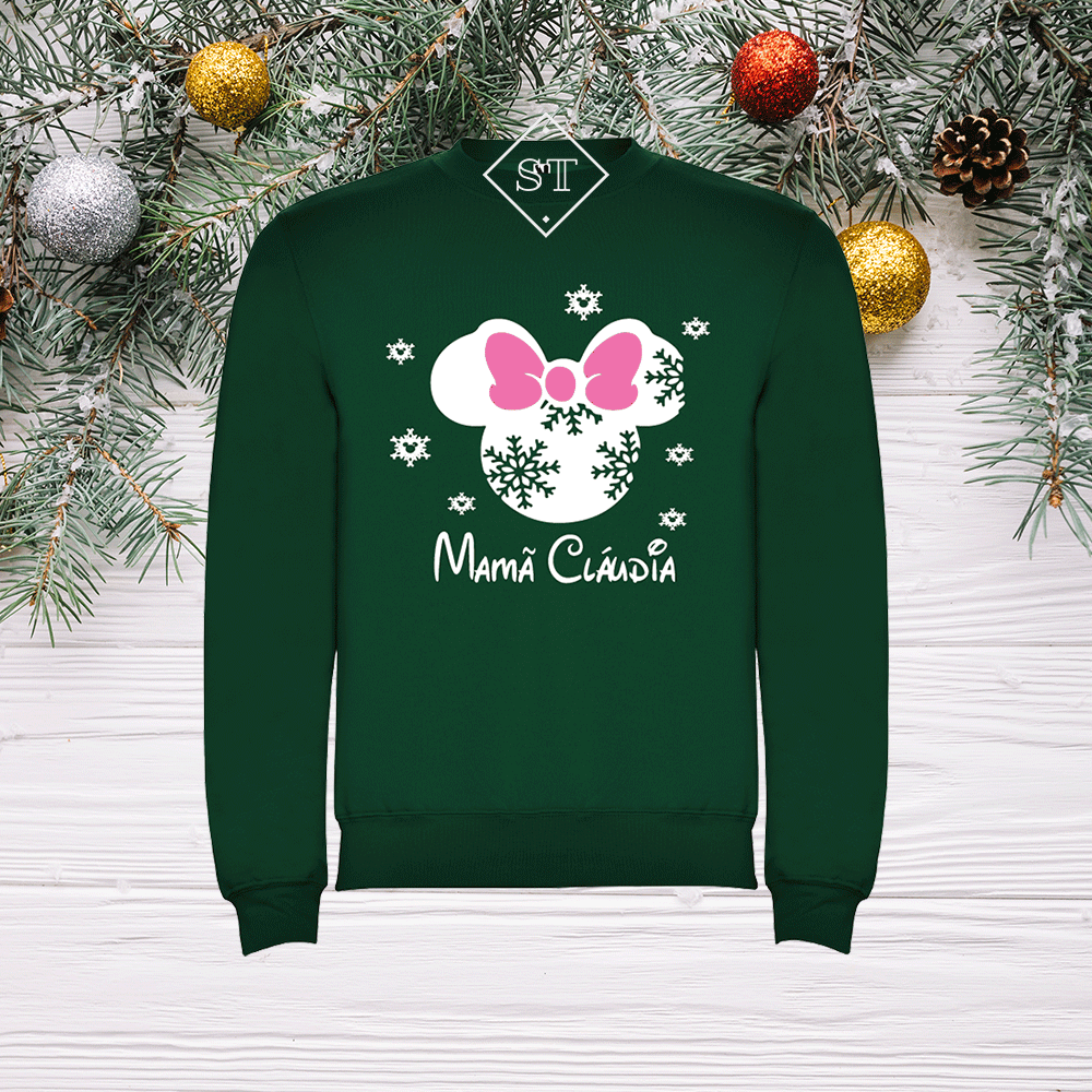 Sweatshirt Mickey Flocos Natal - Papá