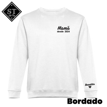 Sweatshirt Mamã e Papá desde (Bordado)