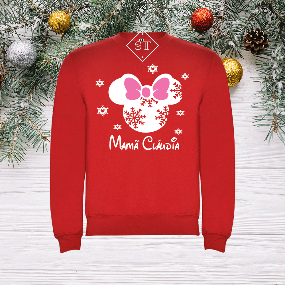 Sweatshirt Mickey Flocos Natal - Papá