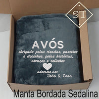 Manta Avós Obrigado pelas Risadas, Docinhos, Histórias....