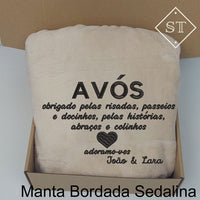 Manta Avós Obrigado pelas Risadas, Docinhos, Histórias....