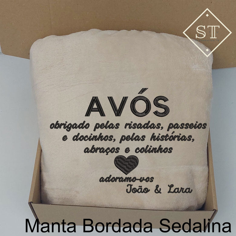 Manta Avós Obrigado pelas Risadas, Docinhos, Histórias....