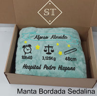 Manta de manos de padre e hijo