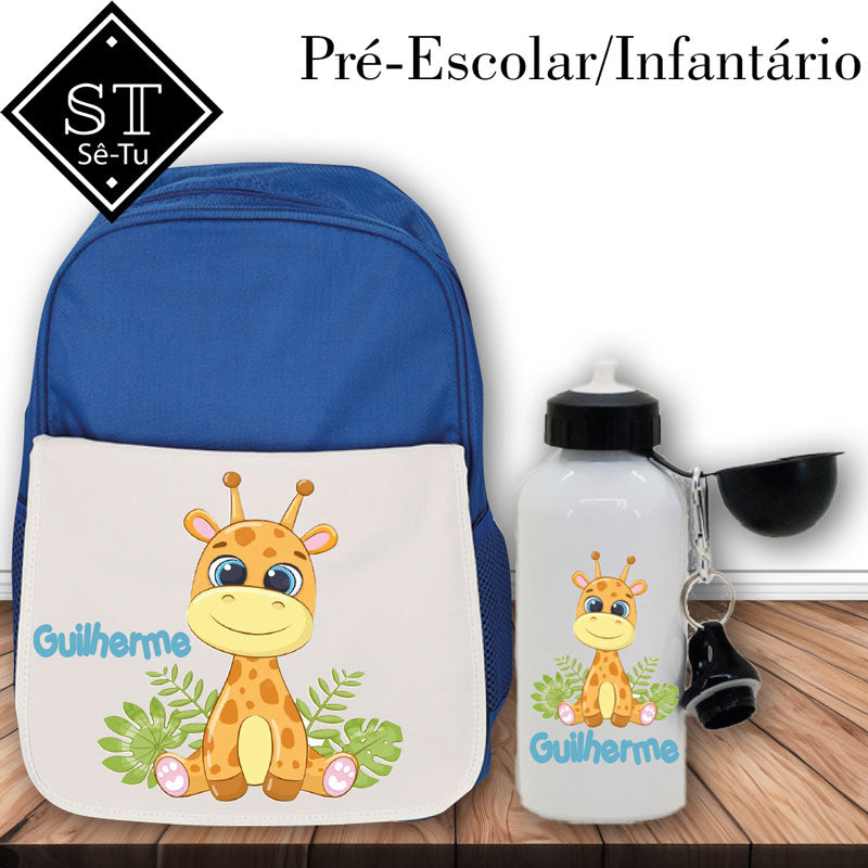 Mochila Azul Baby Girafa Azul