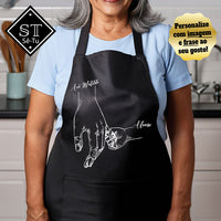 Delantal de manos de abuela y nietos (nombres)