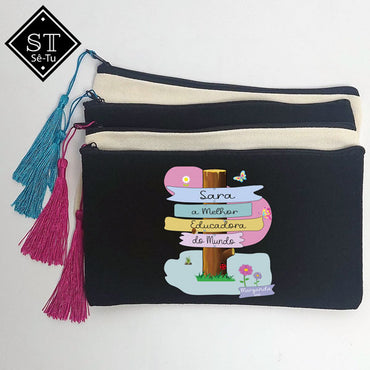 Bolsa de aseo con la mejor pancarta para educadores (1)