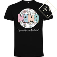 T-shirt Mamã Flores com nomes