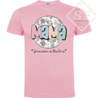 T-shirt Mamã Flores com nomes